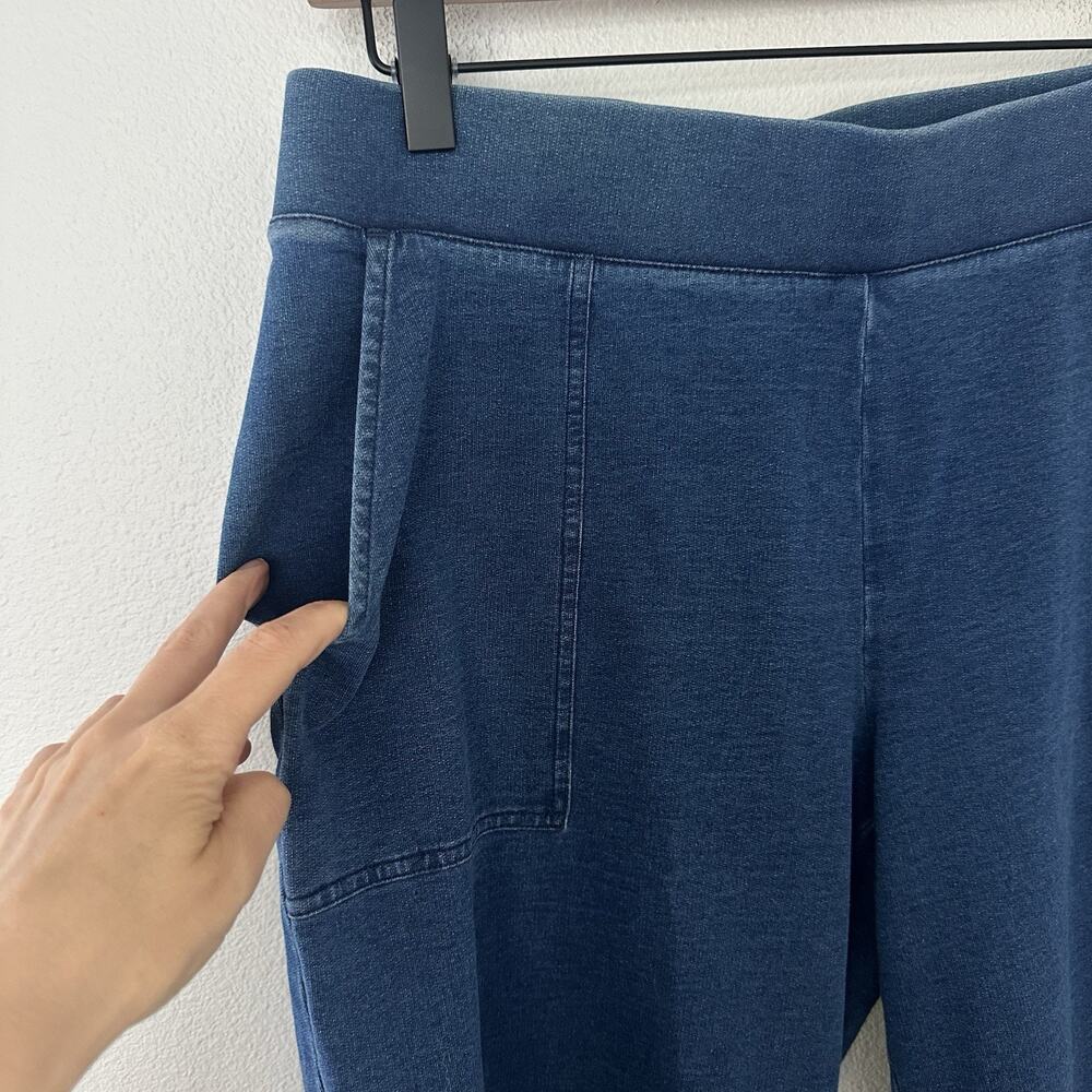 Pure Jill Indigo Wide Leg Pant Women Petite M Blue Stretch Cropped Coastal Lagen - Picture 4 of 10